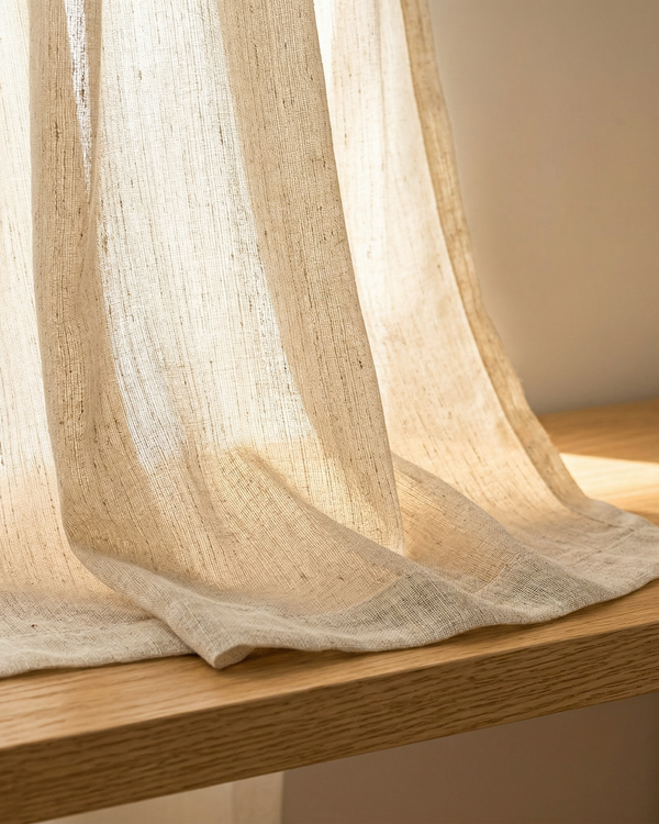 Textured Flax Linen Voile Drapes: The Minimalist Collection