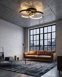 Infinity Series: Minimalist Geometric Dual-Ring LED Ceiling Light