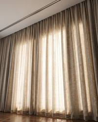 Linen Whisper Sheer Curtains – Elegant Semi-Shade Drapes in Beige, Grey or Cream White | Soft S-Fold Luxury Window Panels