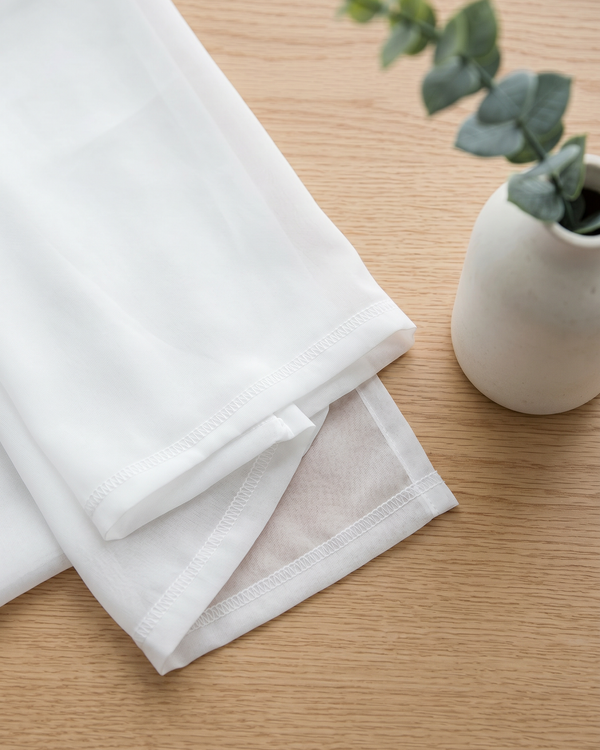 EASYLY Snow White Sheer Curtains – Custom Wavy & Pleated Styles