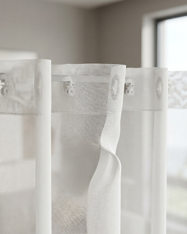 EASYLY Snow White Sheer Curtains – Custom Wavy & Pleated Styles