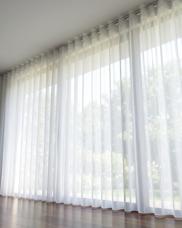 EASYLY Snow White Sheer Curtains – Custom Wavy & Pleated Styles
