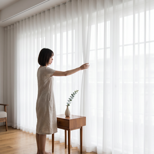 EASYLY Snow White Sheer Curtains – Custom Wavy & Pleated Styles