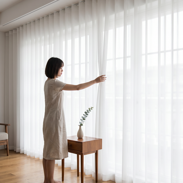EASYLY Snow White Sheer Curtains – Custom Wavy & Pleated Styles