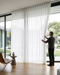 EASYLY Snow White Sheer Curtains – Custom Wavy & Pleated Styles
