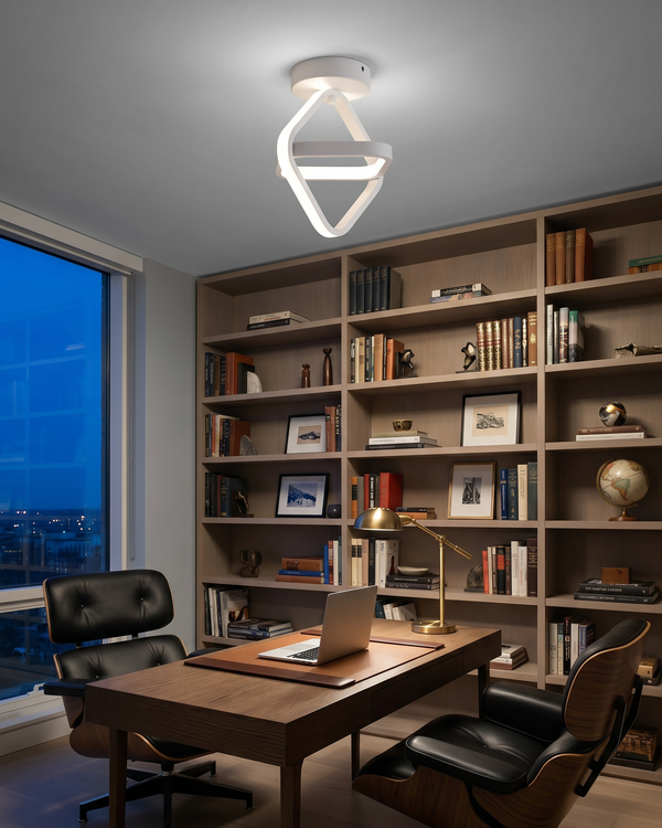 Infinity Series: Minimalist Geometric Dual-Ring LED Ceiling Light