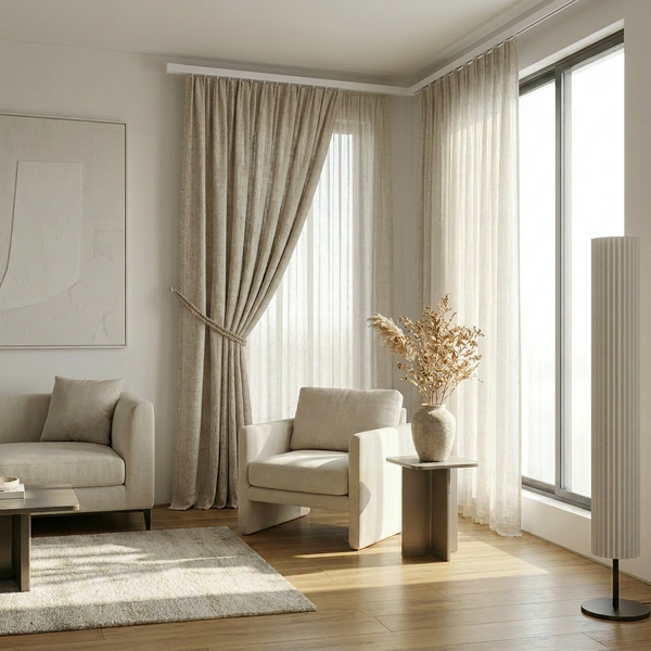 Textured Flax Linen Voile Drapes: The Minimalist Collection