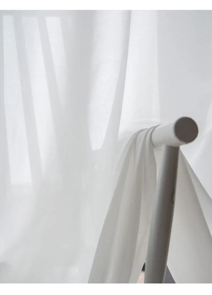S Fold Wavy Curtains Super Soft Snow Pure White Window Tulle Wave Curtains for Living Room Big Chiffon Sheer Voile Bedroom