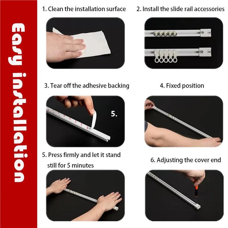 Smart-Stick Sliding Curtain Track