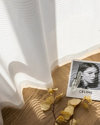 Premium White Striped Tulle Drapes: The Tokyo Collection