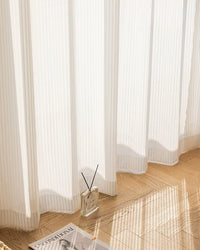 Premium White Striped Tulle Drapes: The Tokyo Collection